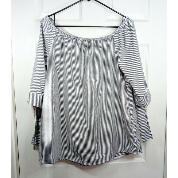 Stem & Vine Black & White Stripe Off Shoulder Medium - Picture 1 of 4